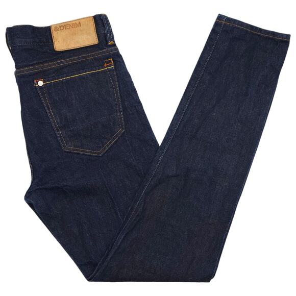 H&M &Denim Premium Denim Jeans Mens 29x32 Blue Selvedge Slim Tapered Raw - Picture 1 of 14